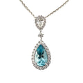 Pear Aqua Diamond Necklace