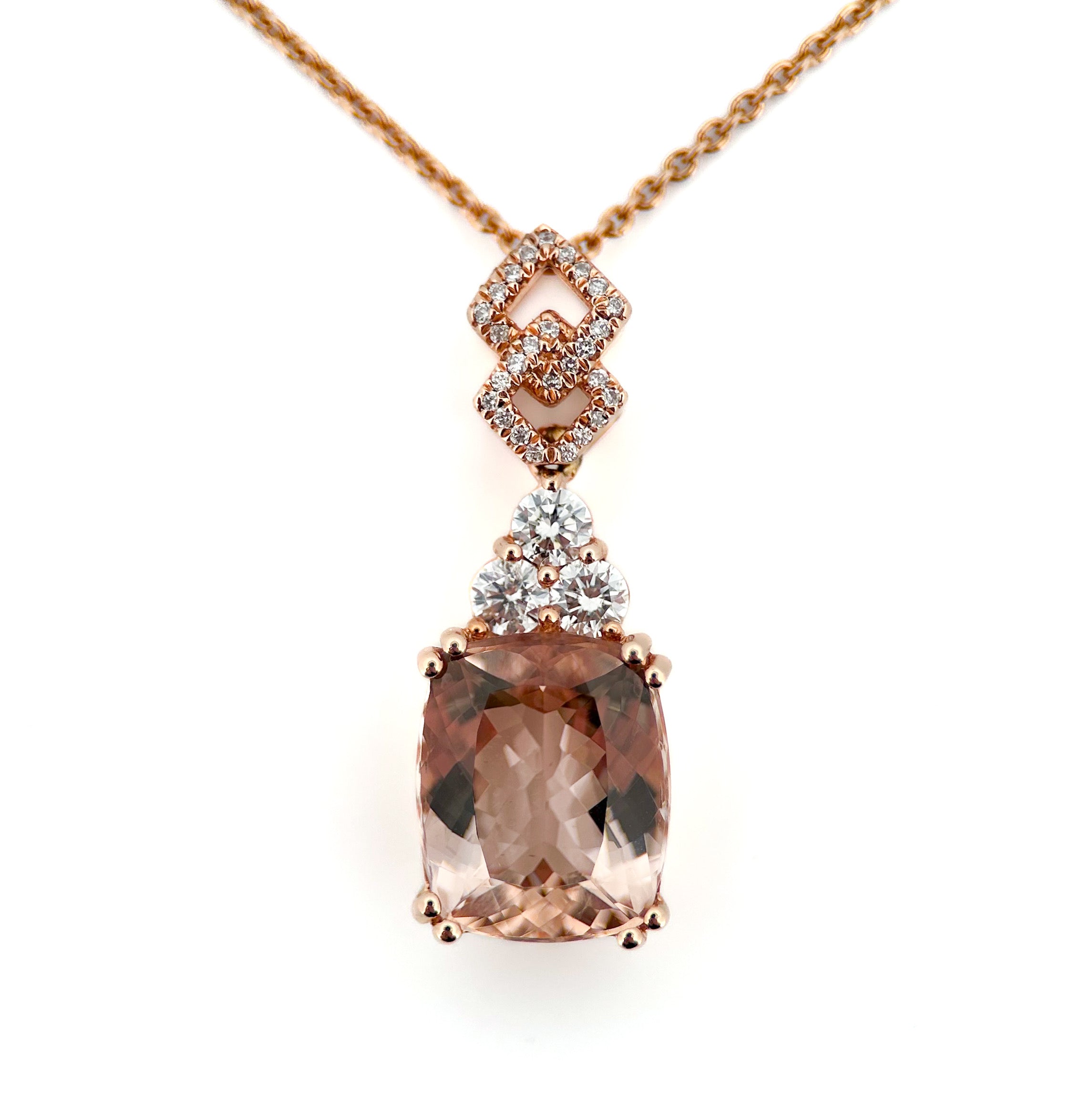 Cushion Morganite Pendant