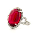 Cabochon Rubellite Tourmaline Ring