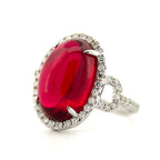 Cabochon Rubellite Tourmaline Ring
