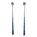 Round Ombre Blue Sapphire Earrings