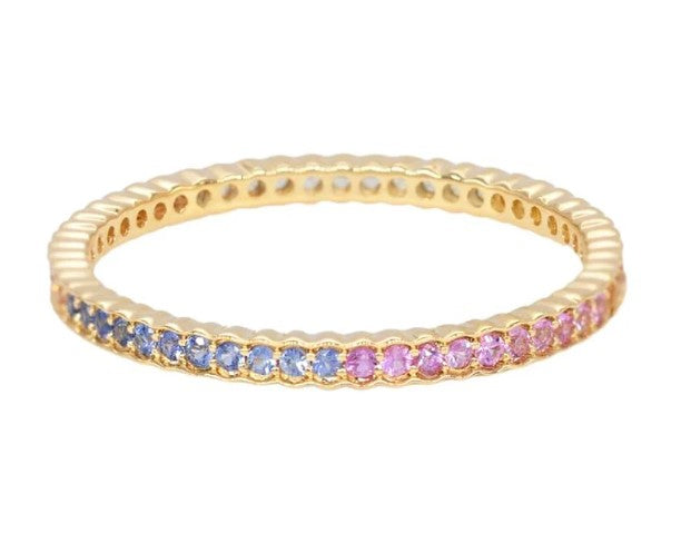 Round Rainbow Sapphires Rings