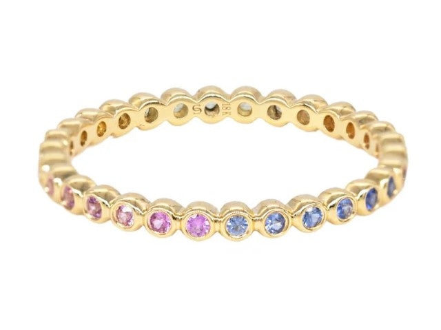 Round Rainbow Sapphire Ring