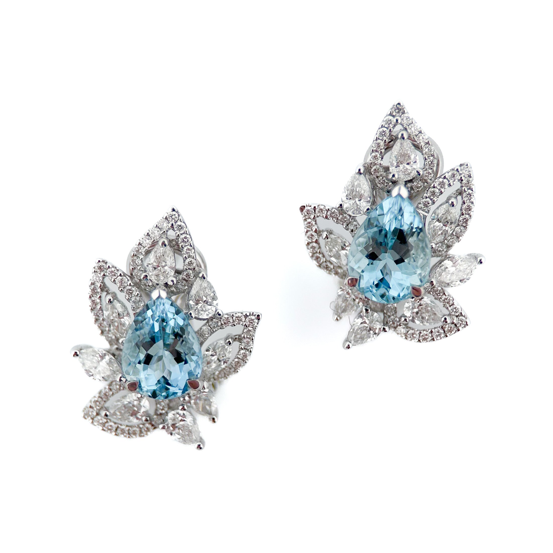 Aquamarine Diamond Earrings