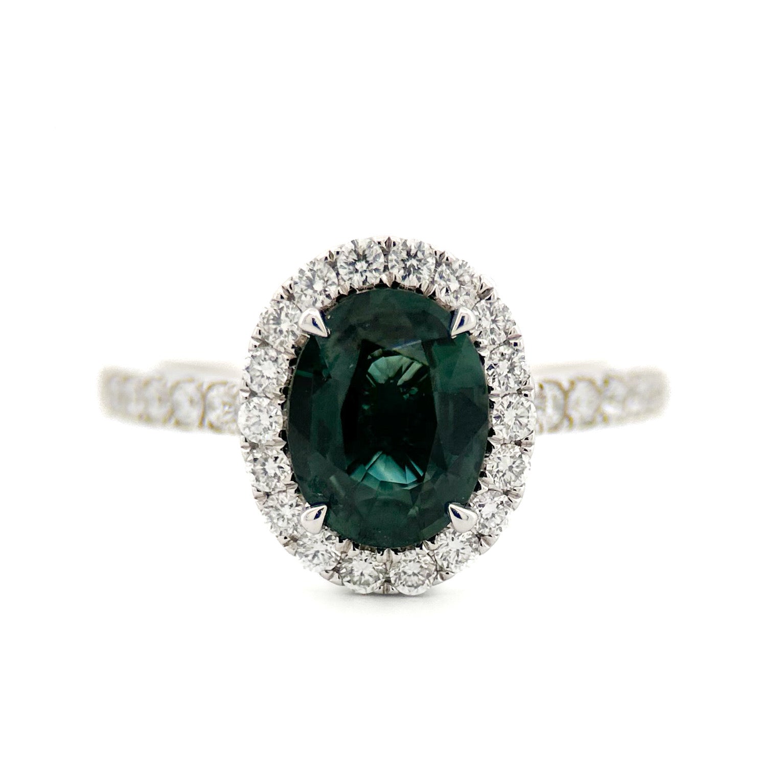 Green Blue Sapphire Ring