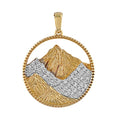 Textured Mountain Circle Pendant