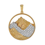 Textured Mountain Circle Pendant