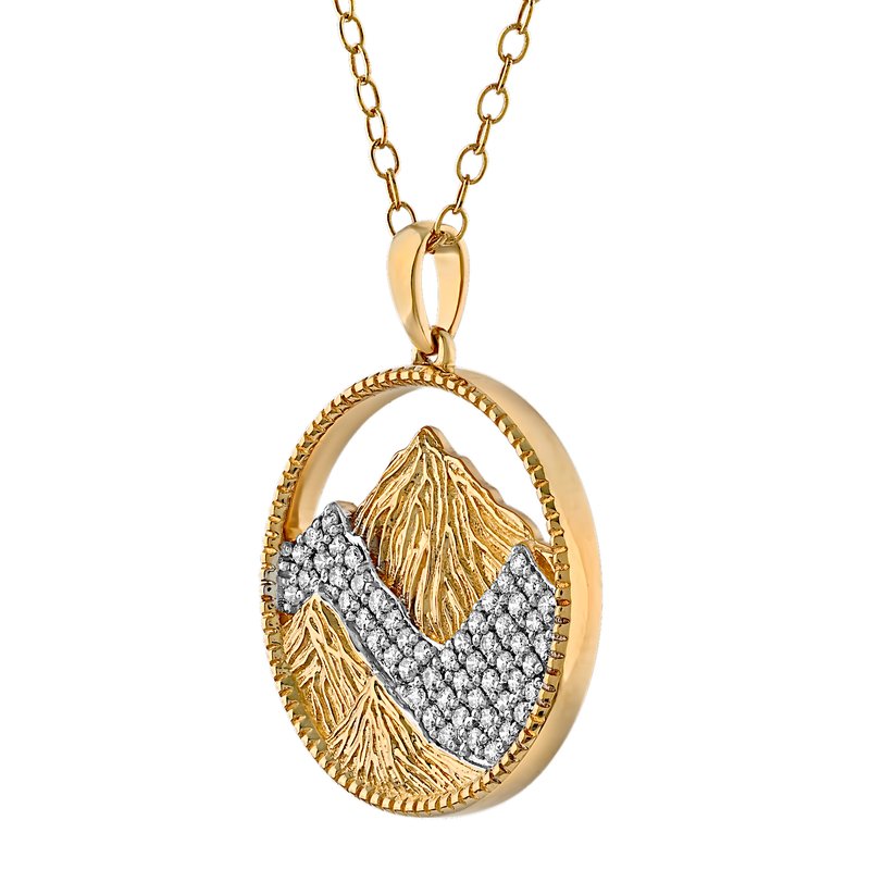 Textured Mountain Circle Pendant