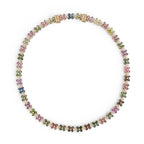 Mulit Color Sapphire Flower Necklace