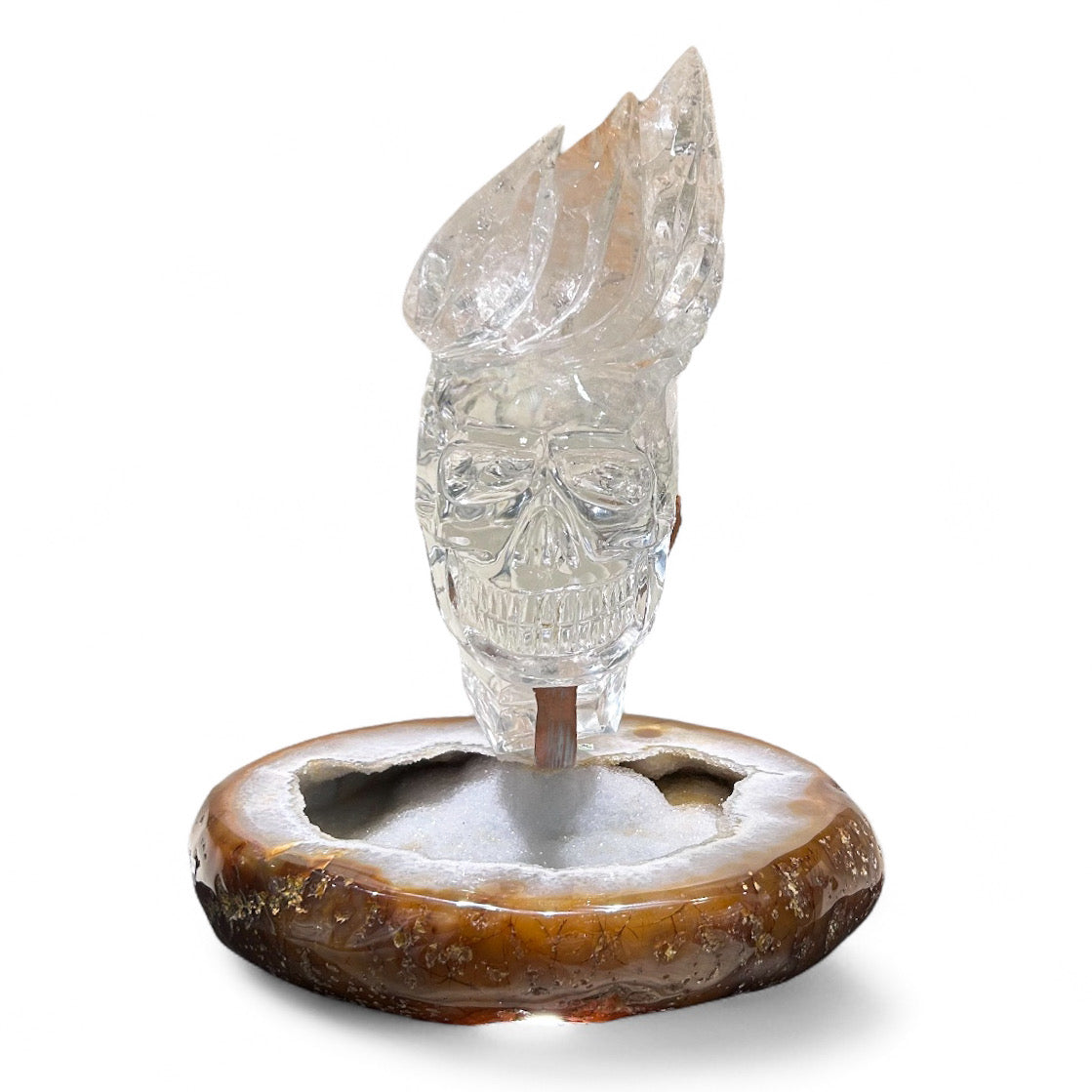Crystal Skull with Agate