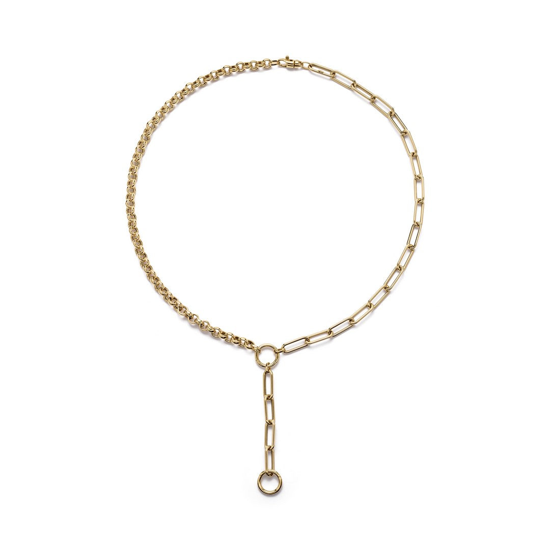 Half &amp; Half Rolo X Paperclip Necklace