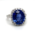 Square Cushion Ceylon Sapphire Ring