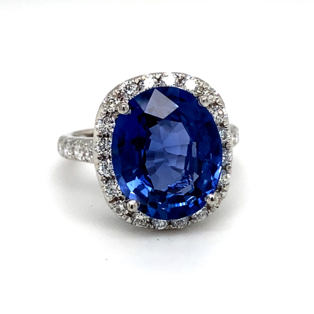 Square Cushion Ceylon Sapphire Ring