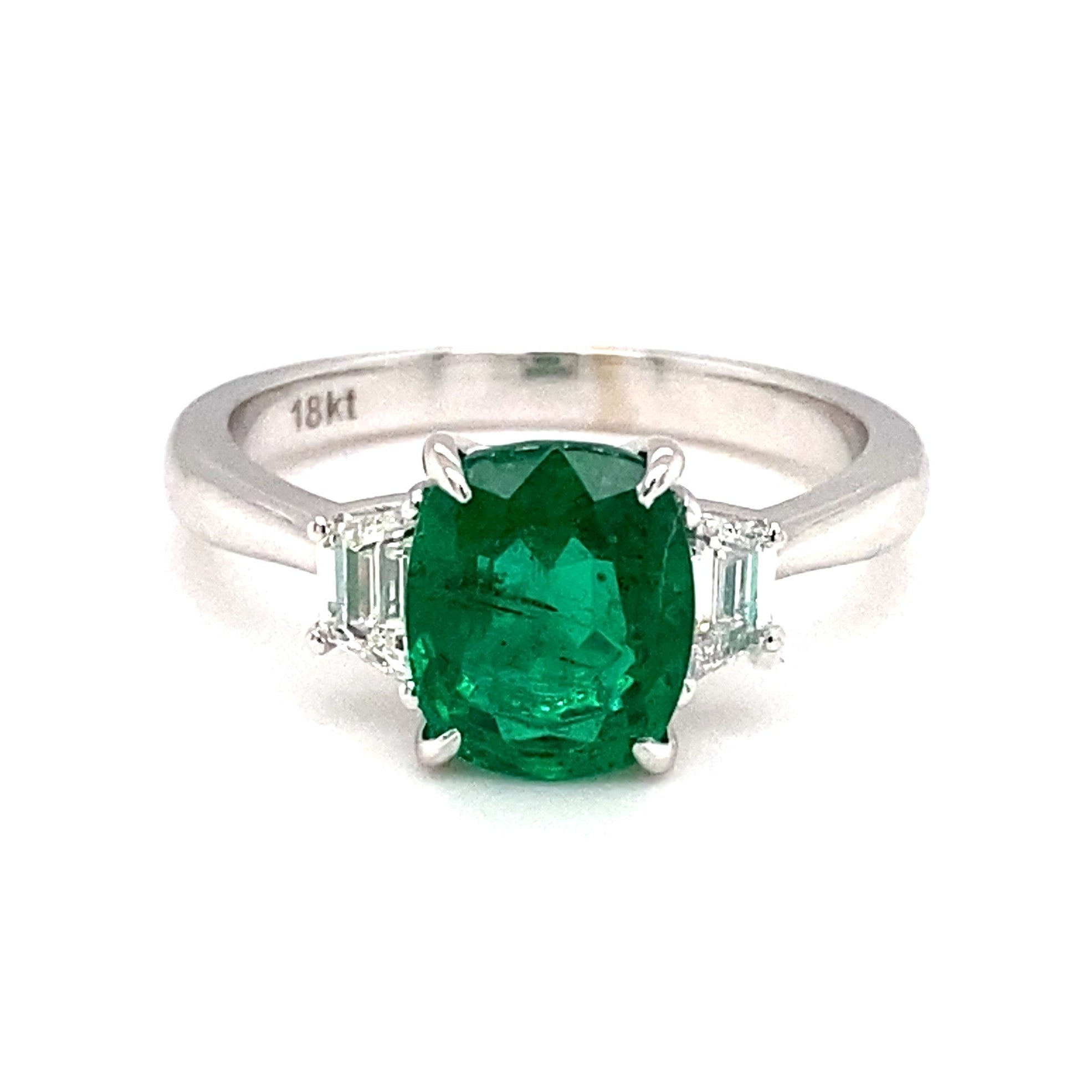 Cushion Zambian Emerald Ring