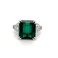Indicolite Blue Green Tourmaline Ring