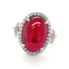 Cabochon Rubellite Tourmaline Ring