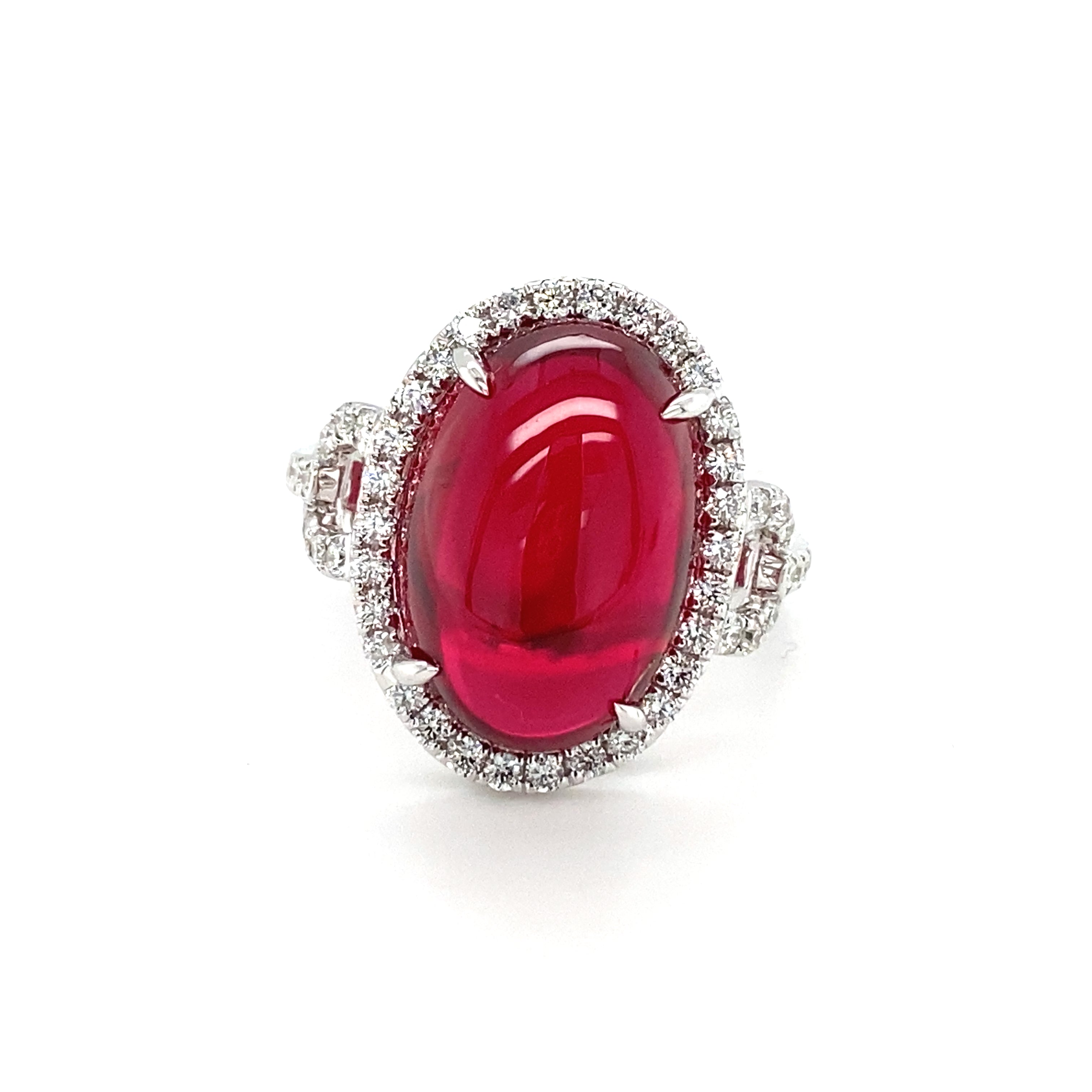 Cabochon Rubellite Tourmaline Ring