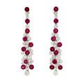 Rubellite Tourmaline Cluster Earrings