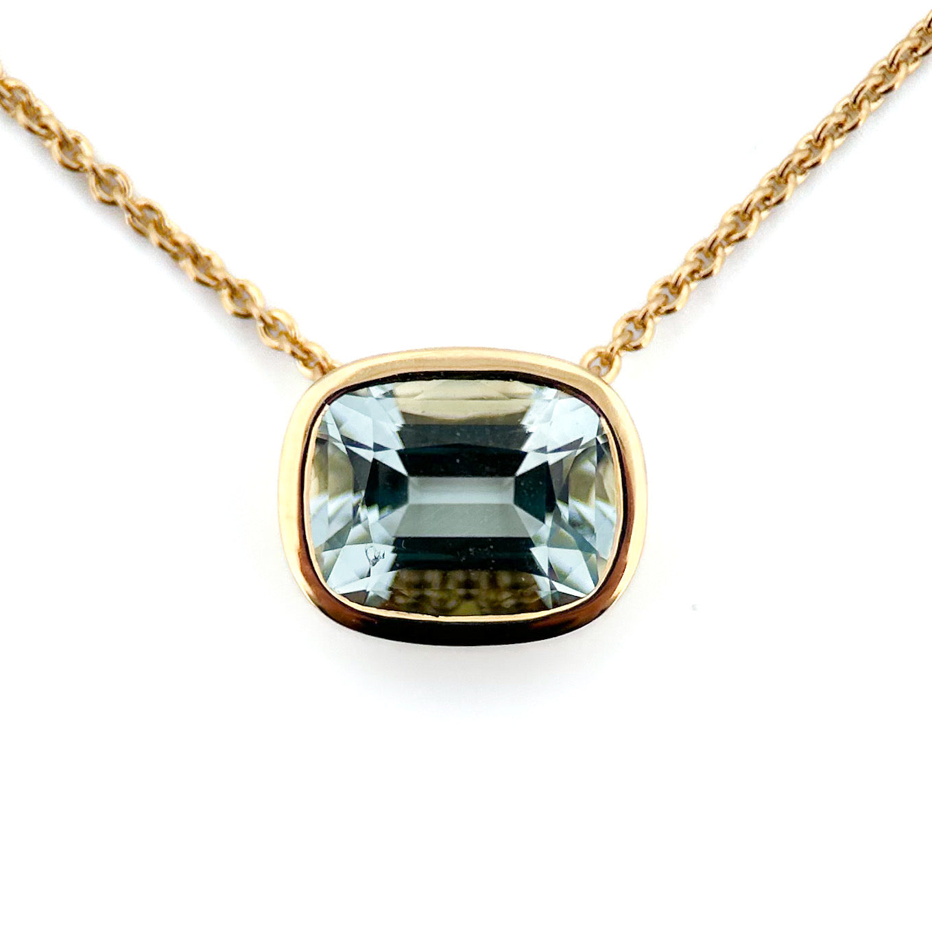 Cushion Aquamarine Necklace