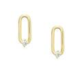 Paperclip stud earrings with diamonds