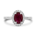 Oval Brilliant Cut Natural Heated Mozambique Ruby Ring