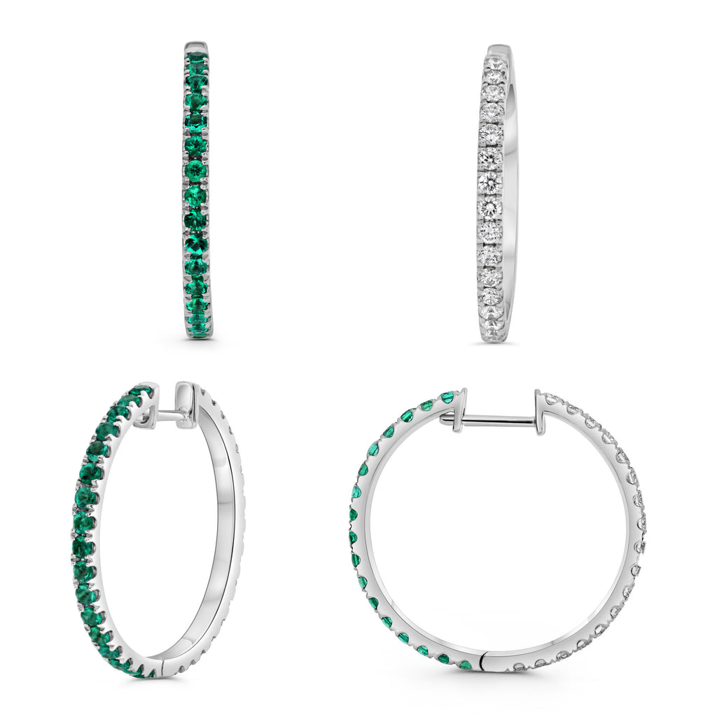 Reversable Emerald Diamond Earrings
