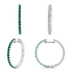 Reversable Emerald Diamond Earrings