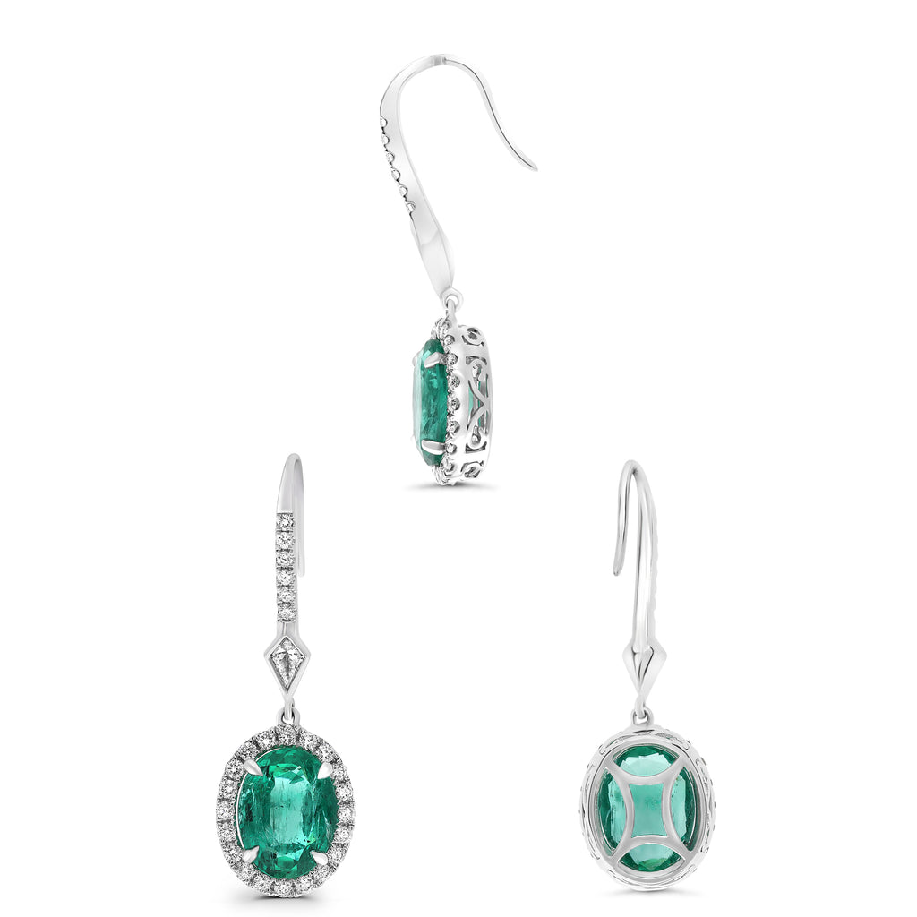 Oval Zambian Emerald Earrings