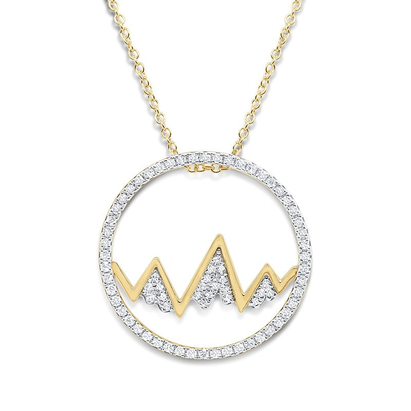 Heartbeat Mountain Circle Necklace