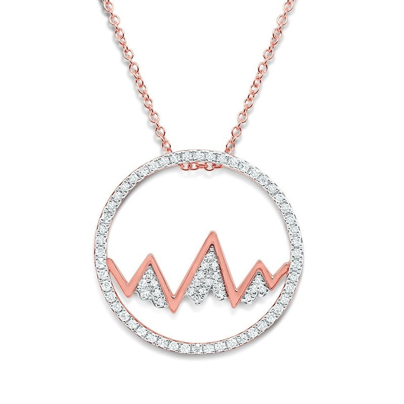 Heartbeat Mountain Circle Necklace