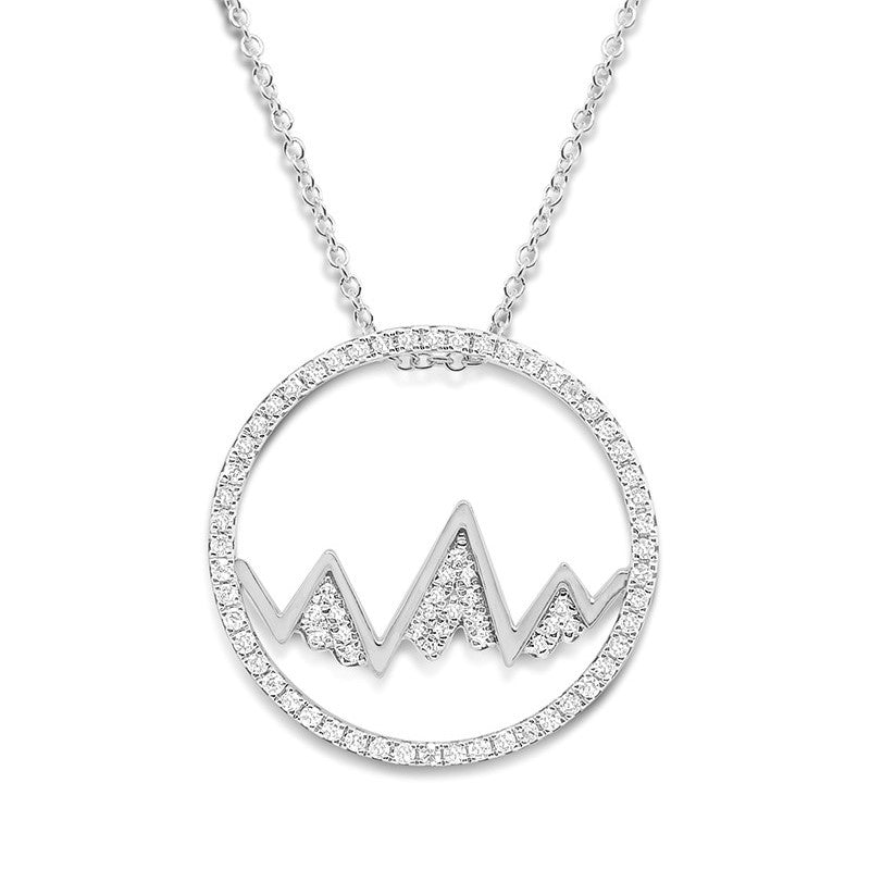 Heartbeat Mountain Circle Necklace