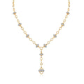 Bone Cluster Station Lariat Necklace