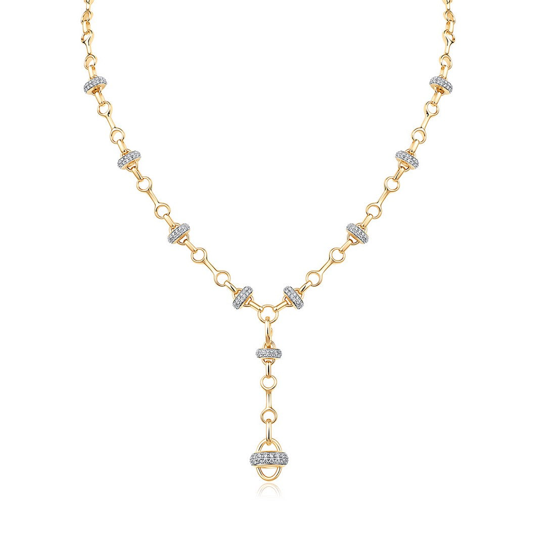 Bone Cluster Station Lariat Necklace