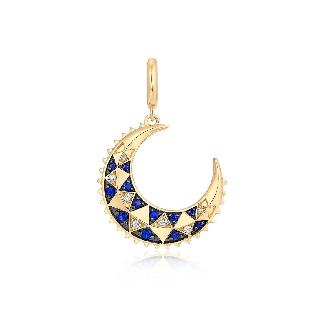 Mosaic Crescent Moon Pendant