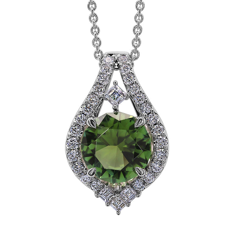 Round Green Tourmaline Necklace