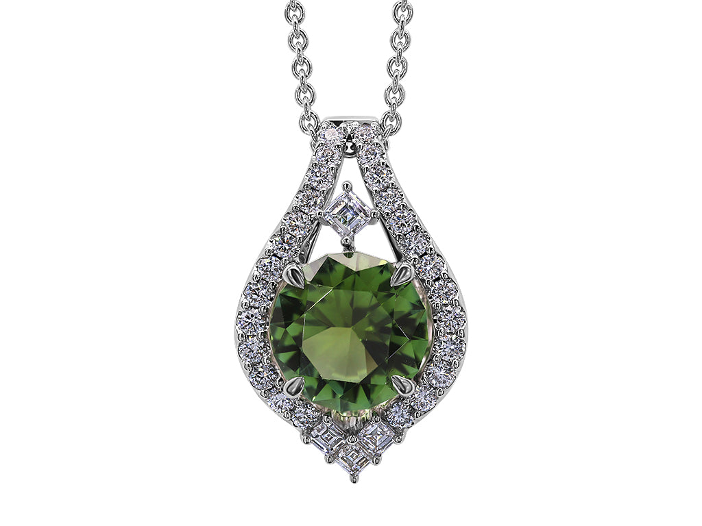 Round Green Tourmaline Necklace