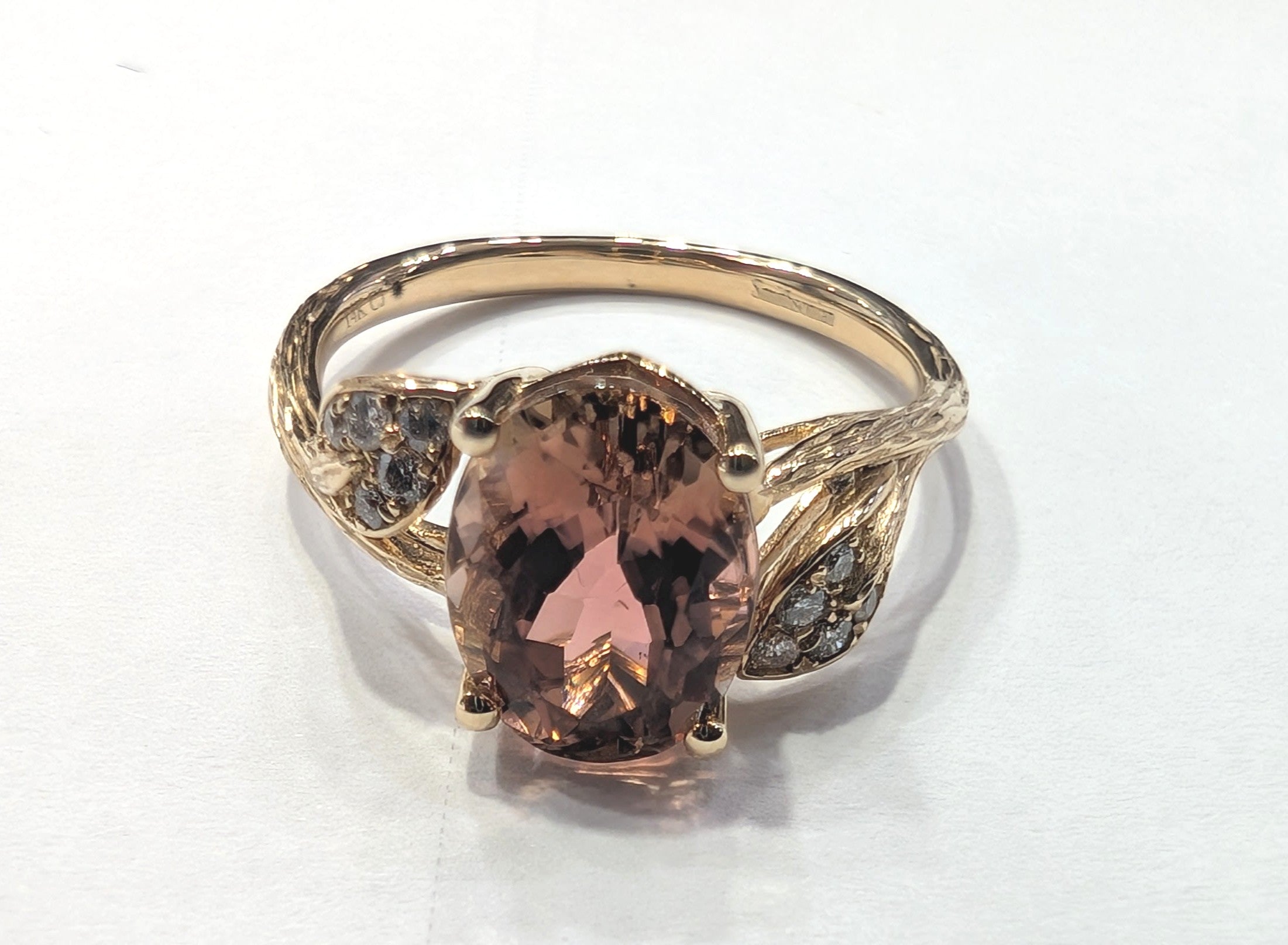 Oval Pink Tourmaline Ring