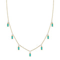 Rose Cut Diamond Chain With Bezel Set Tuquoise Baguettes