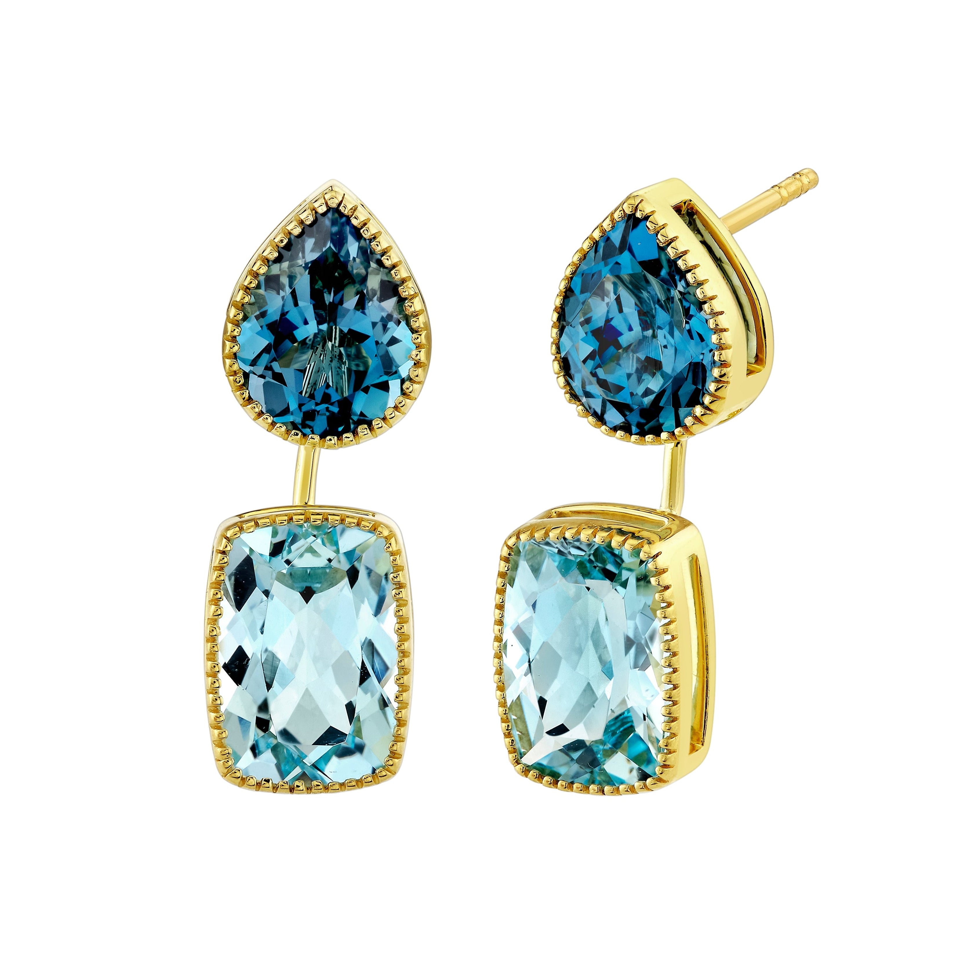 Blue Topaz Mix Shape Earrings