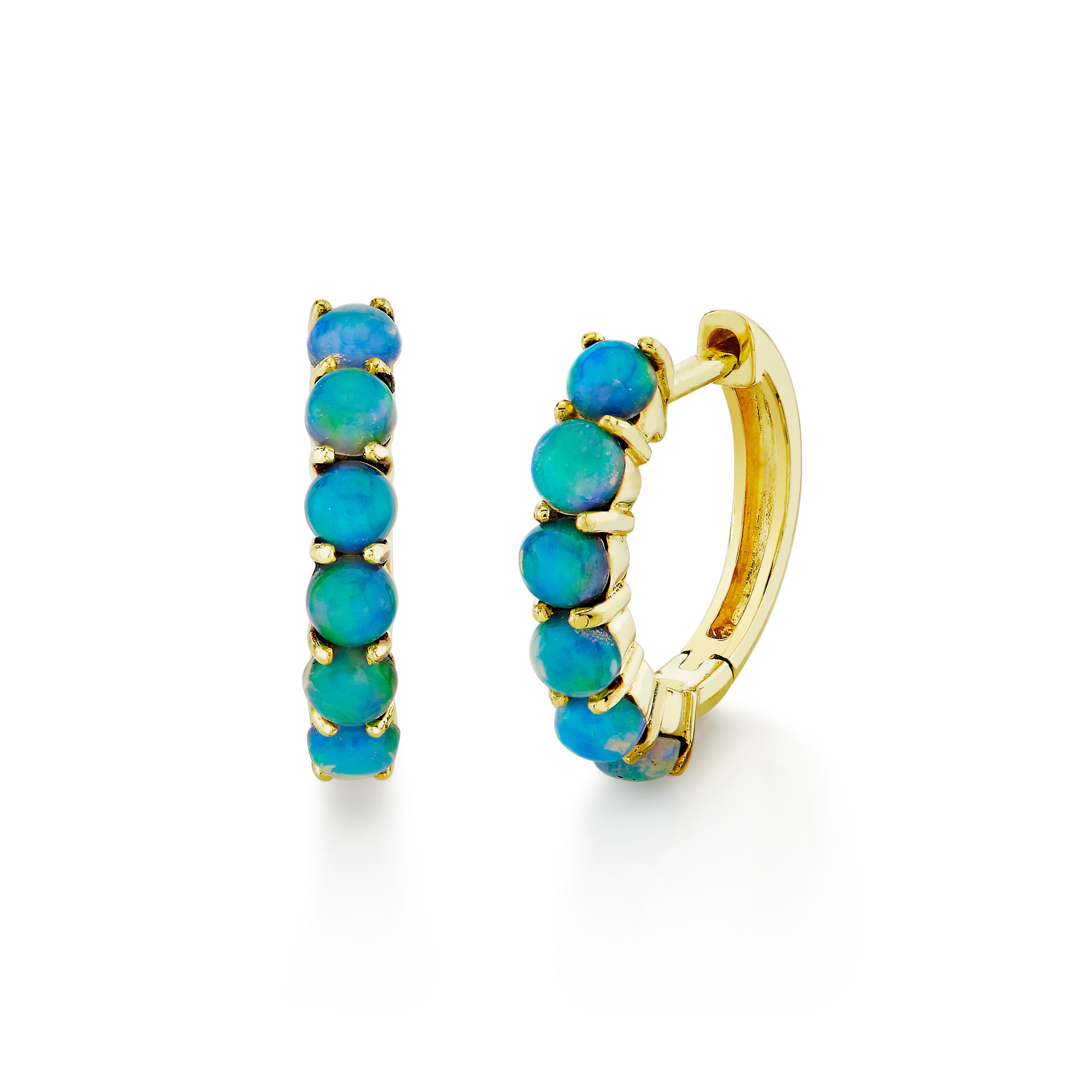 Ethiopian Opal Huggie Earrings