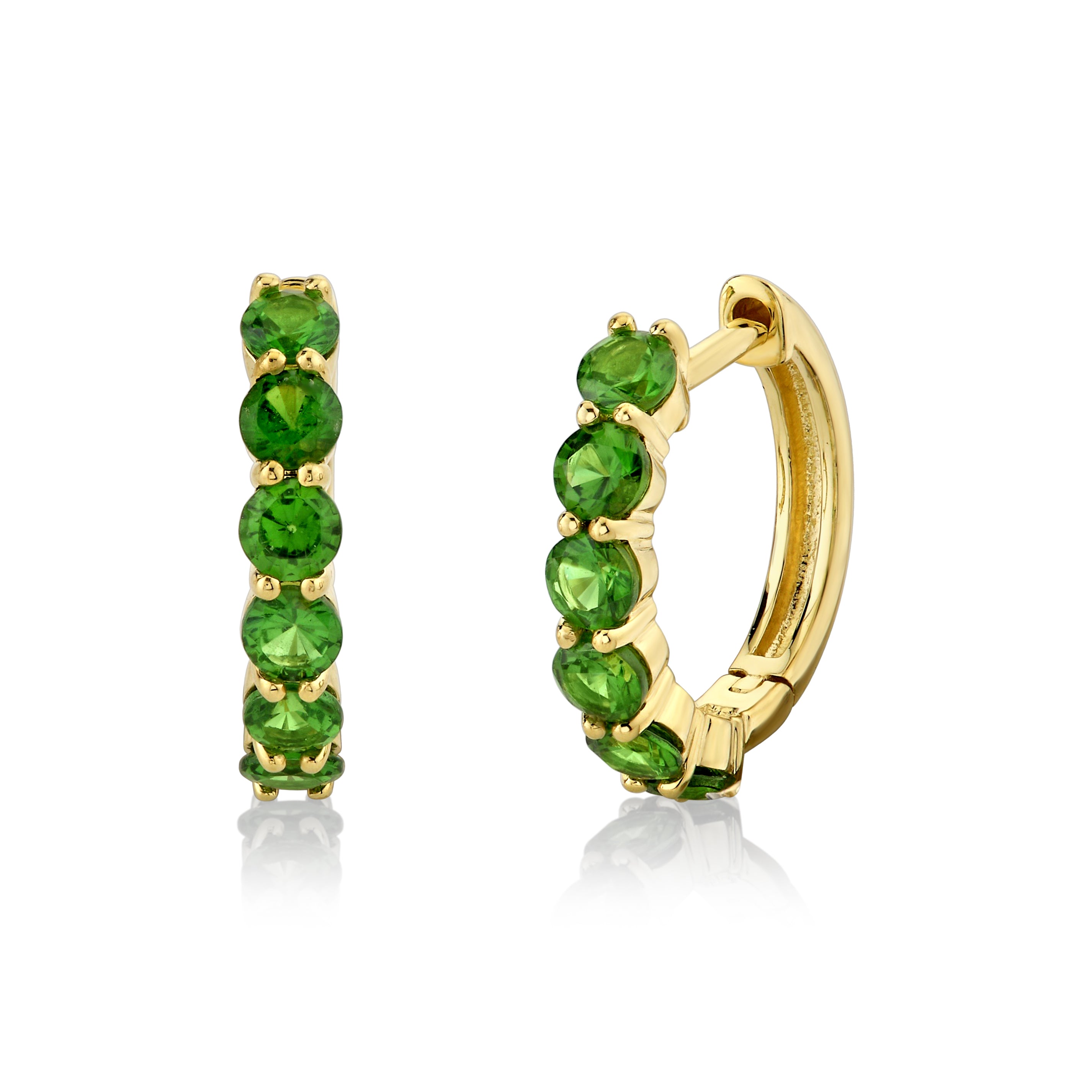 Tsavorite Garnet Huggie Earrings