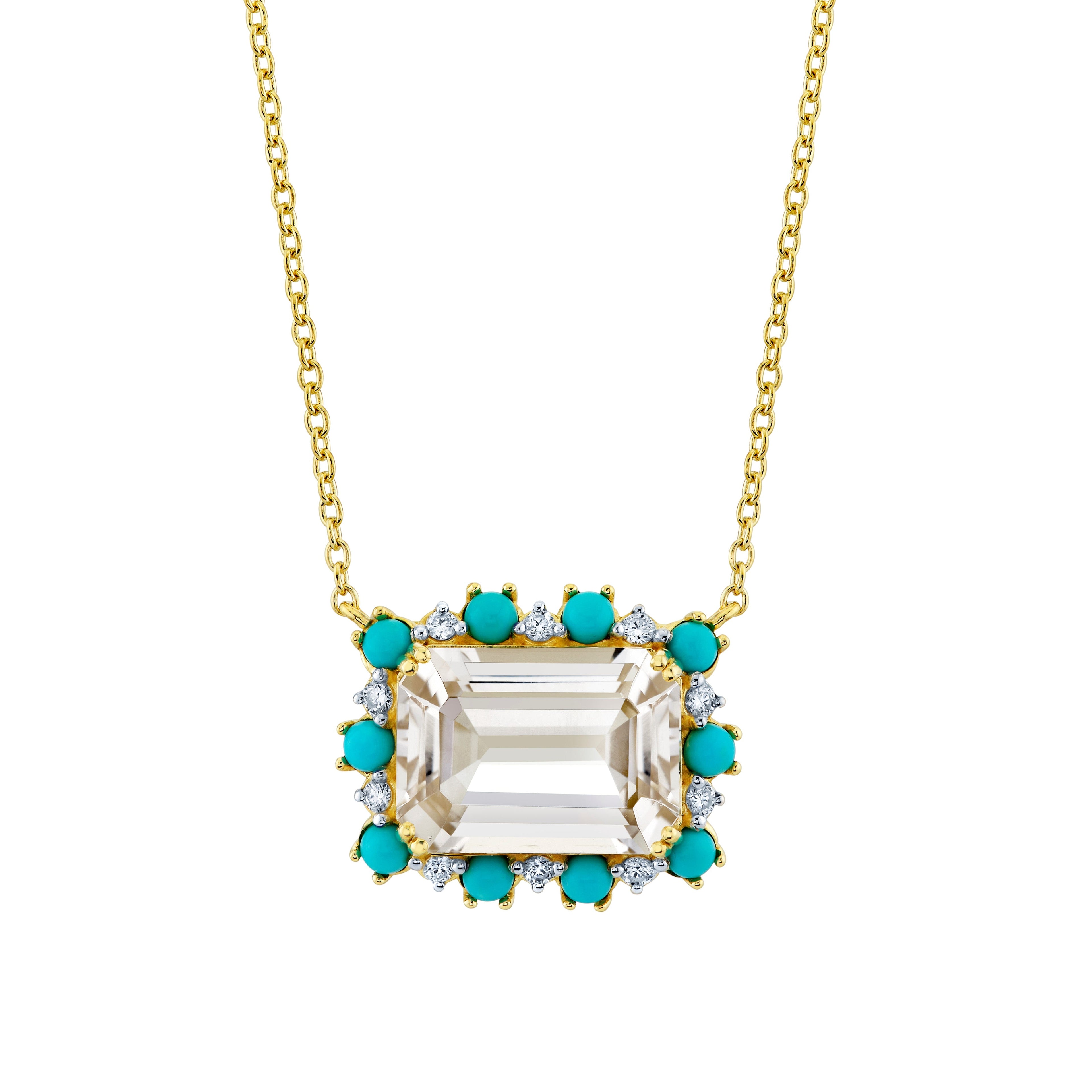 White Topaz Turquoise Necklace