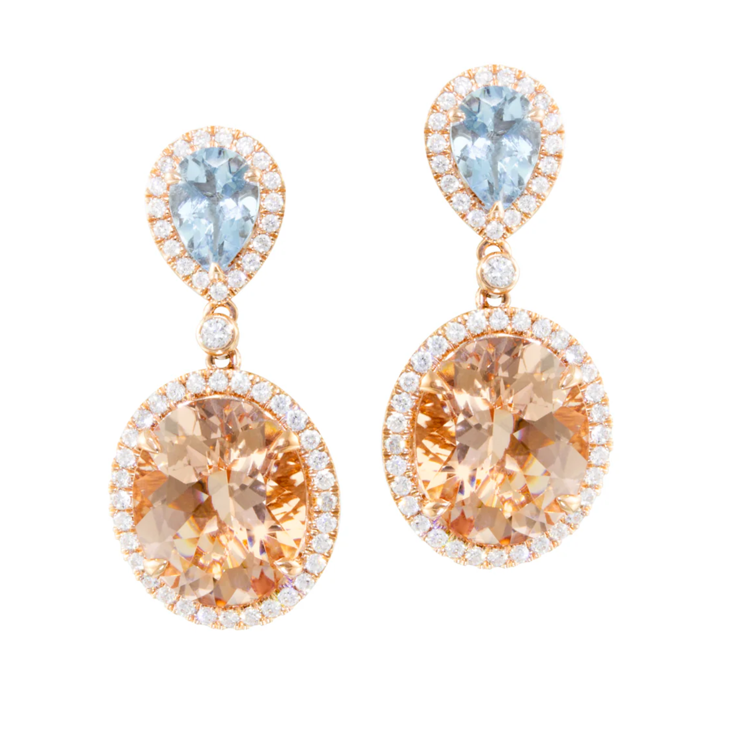 Aqua & Morganite Earrings