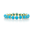 Turquoise Eternity Band With Prong Spacers