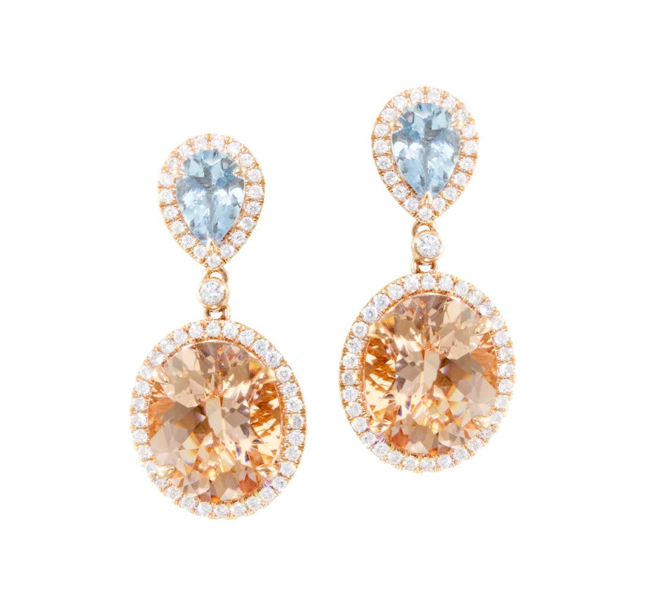 Aqua & Morganite Earrings
