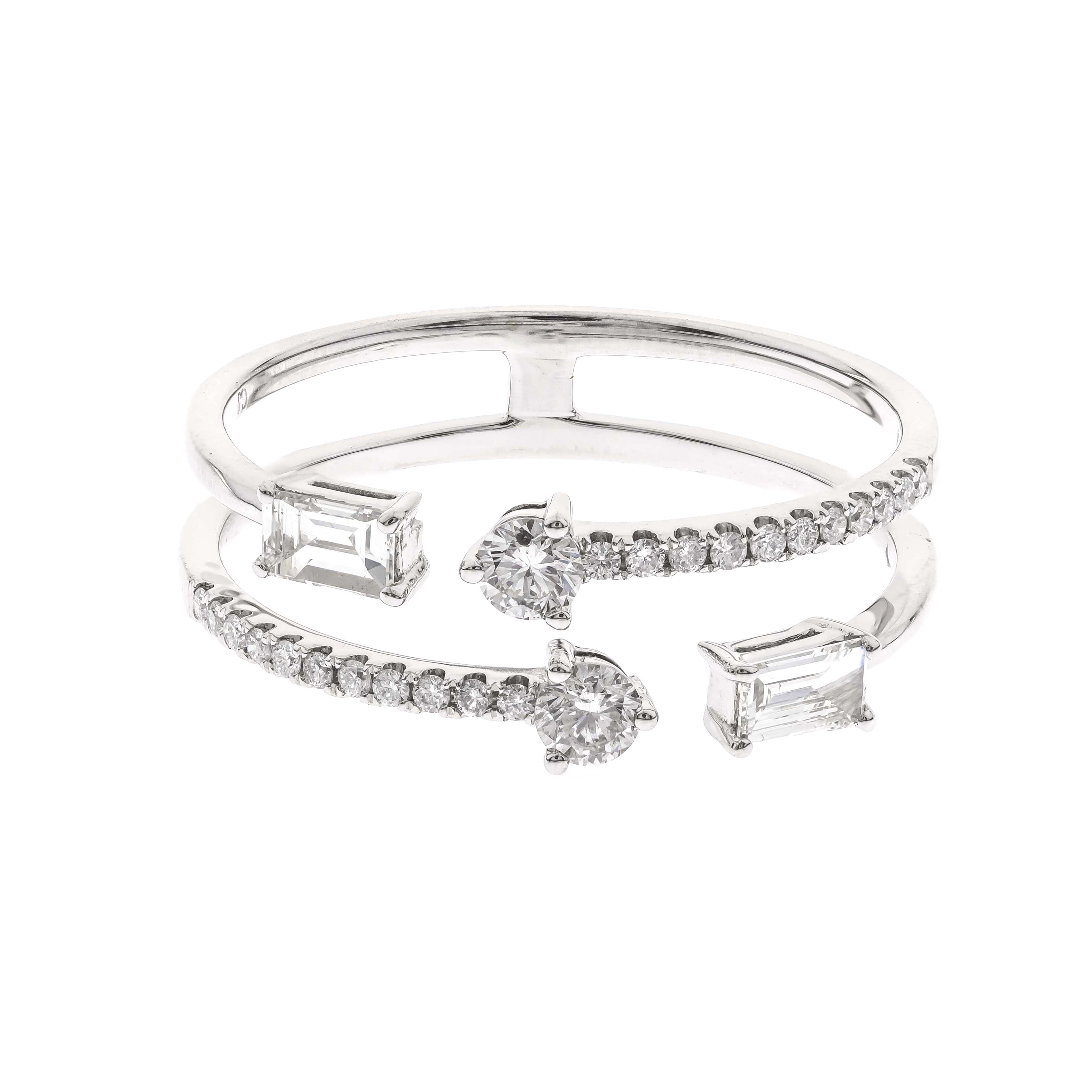 Round and Baguette Diamond Ring