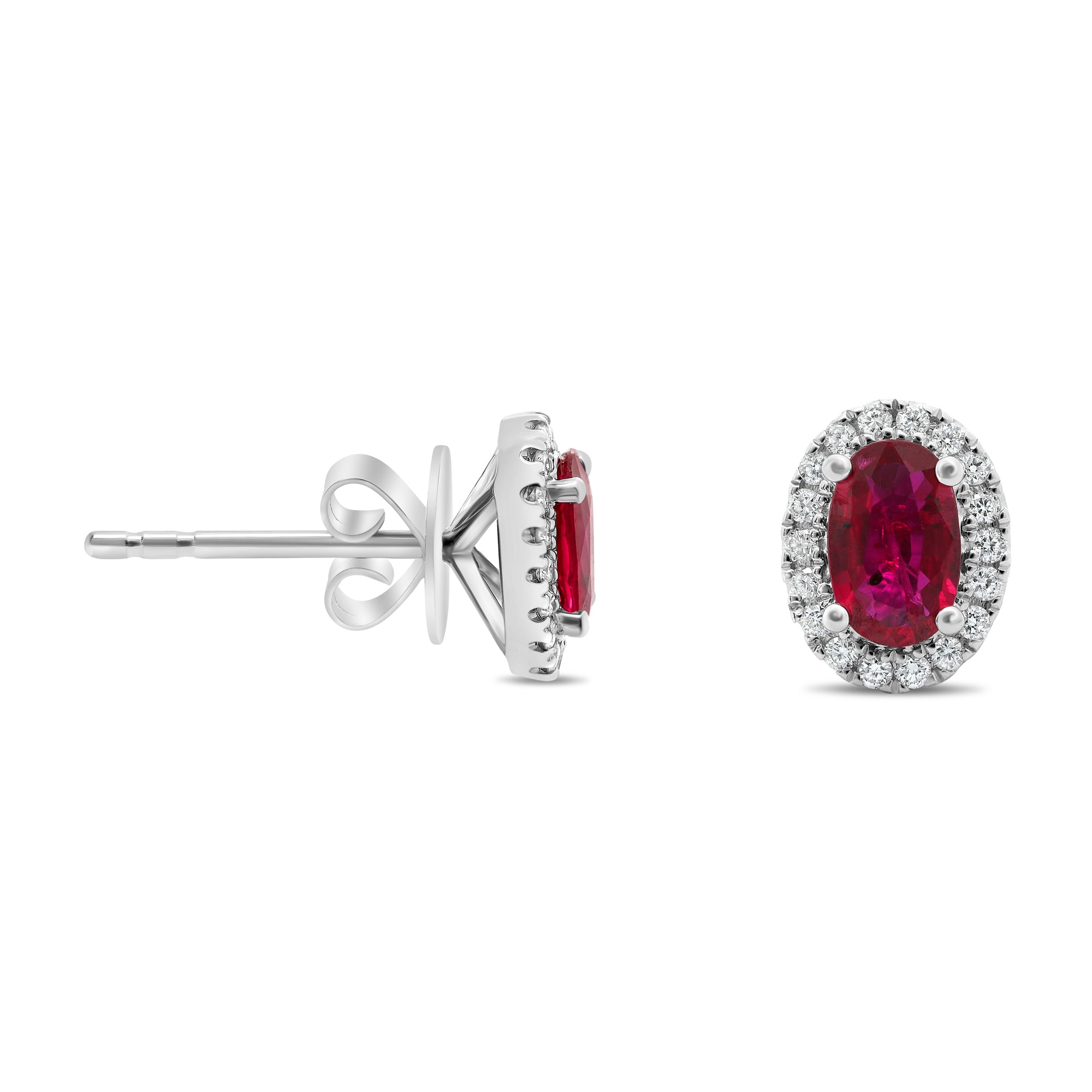 Oval Mozambique Ruby Earrings