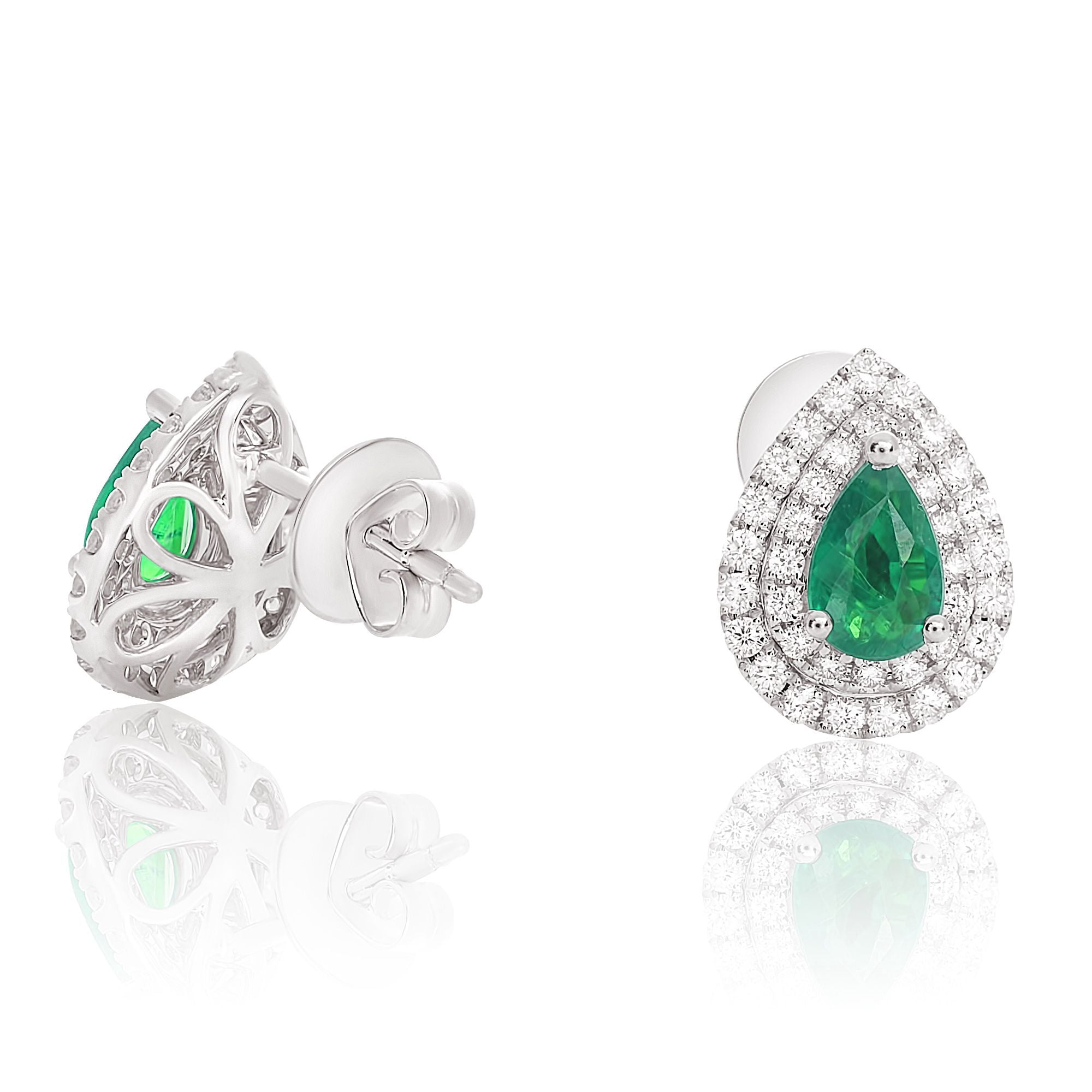 Pear Zambian Emerald Earrings