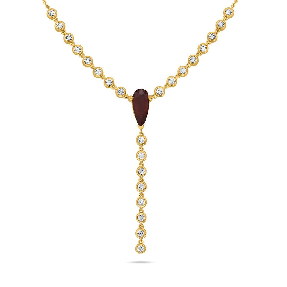 Pear Ruby Necklace