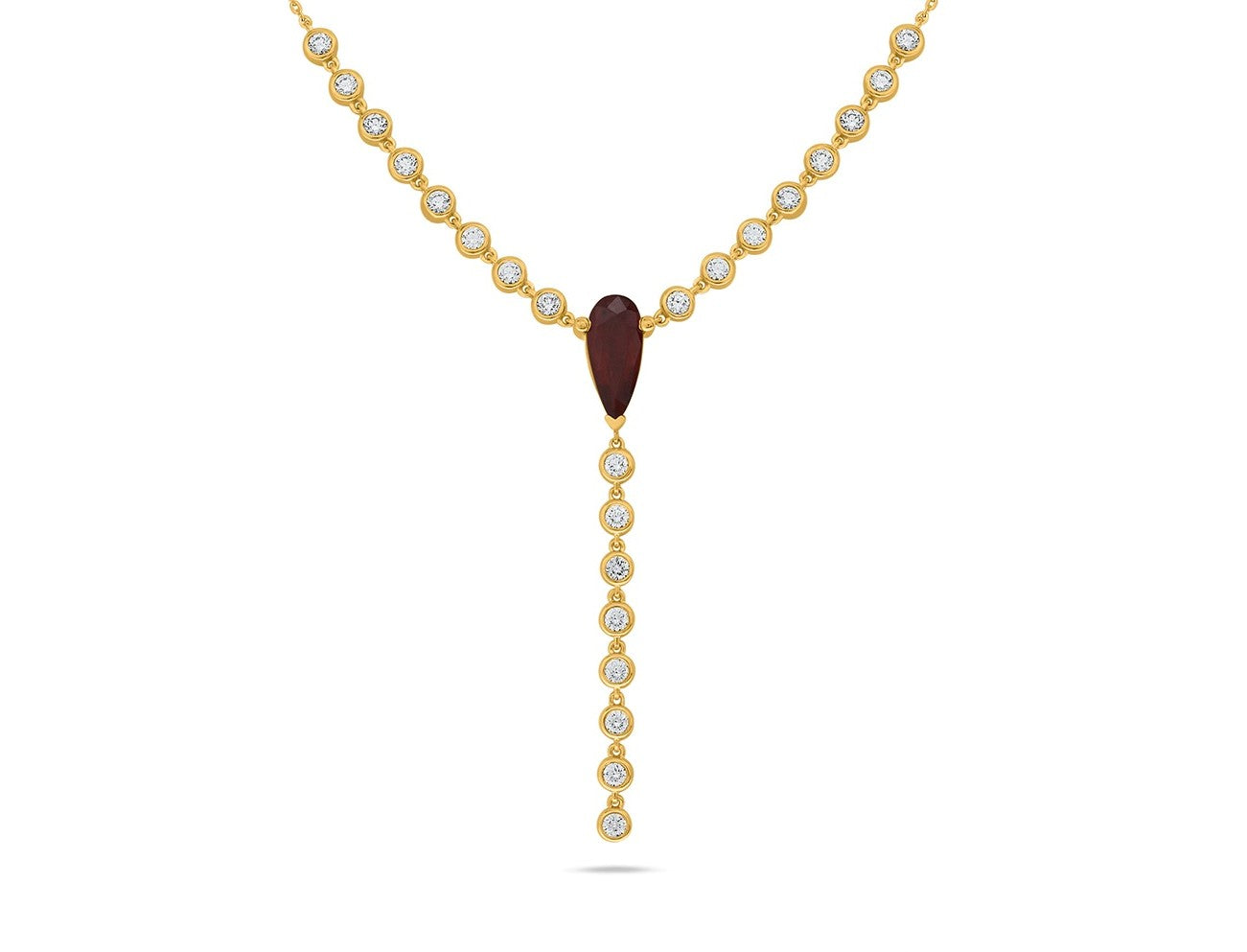 Pear Ruby Necklace